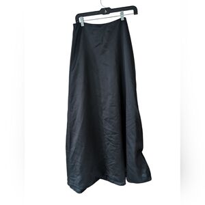 Ann Taylor Black Satin A-line Formal Evening Maxi Vintage Size 10